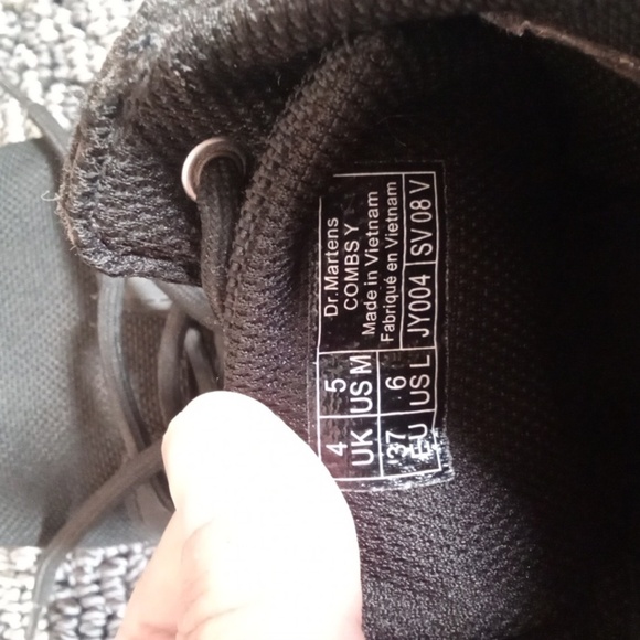 Dr Martens Combs Y Black Lace Combat Boots Boys Size 5 - Picture 6 of 7
